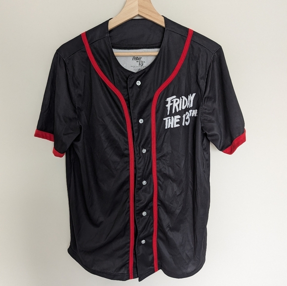 Hybrid Apparel Jason Voorhees Baseball Jersey Small Black Friday The 13th Print - Picture 1 of 8
